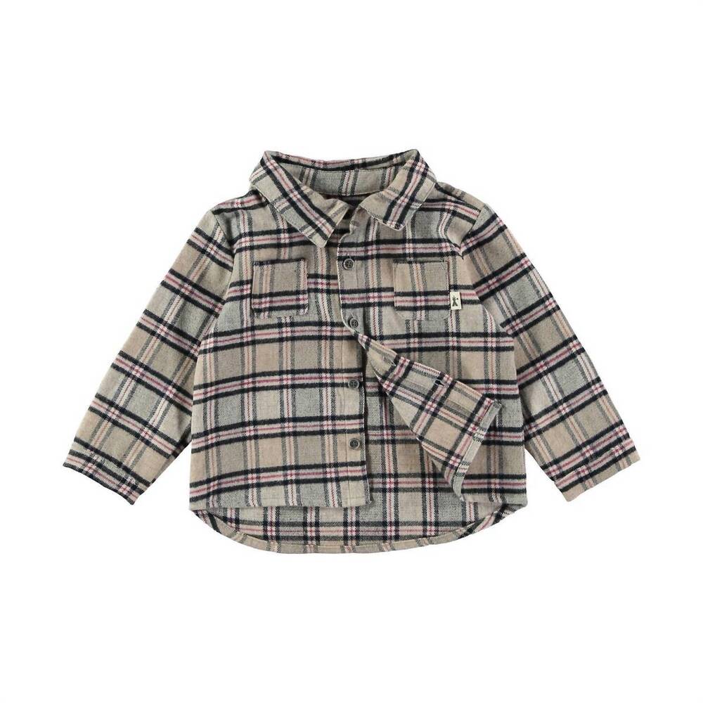 NEW PETIT INDI tartan long sleeve shirt in beige